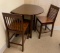 Wooden Drop Leaf Pub Table w/ 2 Matching Wooden Pub Stools, 36in Tall, 40in x 22in