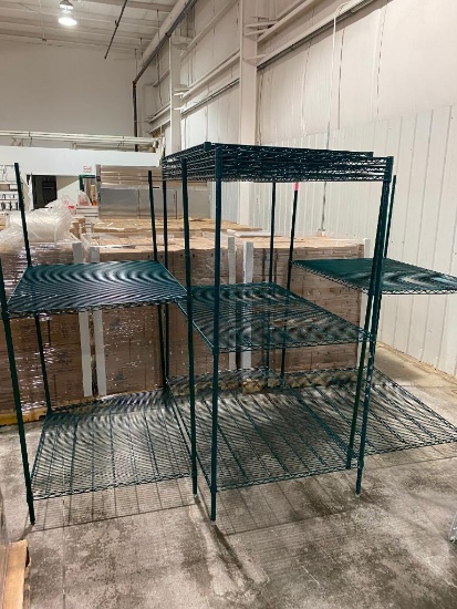 Stationary NSF Shelving Units, 36in Deep, 48in Wide, Lot of 3 Units