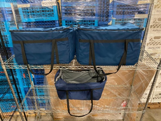 Lot of 3 Insulated Catering Bags, 1 w/ Bad Zipper, 2 Good Zippers but No Zipper Pull Tabs