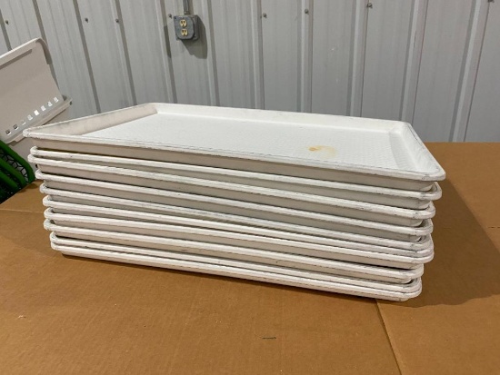 Lot of 10, WINCO 18in x 26in Full Size Plastic Sheet Trays, NSF Item # FFT-1826 #218, White