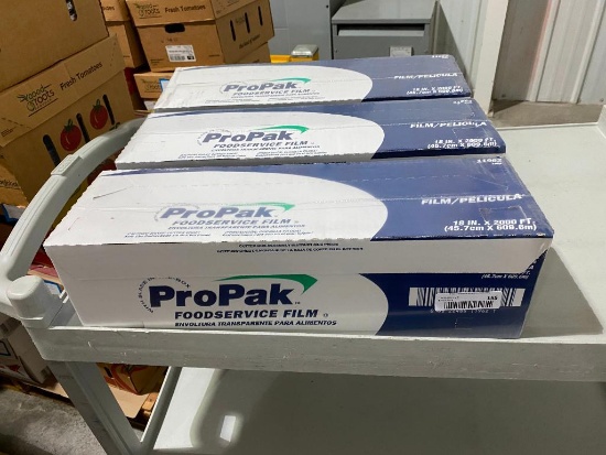 3 New Sealed Boxes ProPak Food Service Film, 18 In x 2,000 Ft, 6,000 Total Feet, Sealed