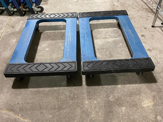 Lot of 2 HD 4-Wheel Poly Dolly, 18in x 30in
