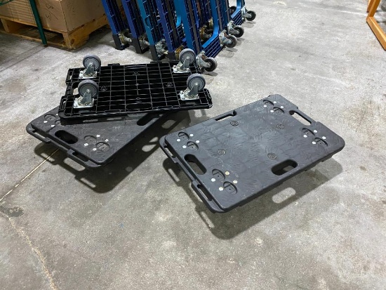 Lot of 3 4-Wheel Dollies, 16in x 24in