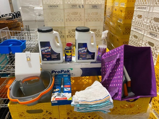 Ice Melt, WD40, Cleaning Bucket and Brushes, Hand Scanner