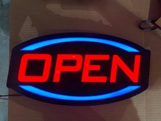 LED Open Sign, Working, Blinks or Fixed, 17in by Cooper Lighting No. OPNLED