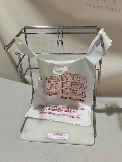 Shopping Bag (T-Shirt Bag) Dispenser w/ Metal Frame, Plastic Base