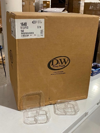 Sealed Box of 600, 2-Part Fruit & Deli Grab N Go Take Out Divided Containers, D&W Fine Pack No. 1640