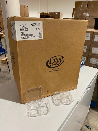 Sealed Box of 600, 2-Part Fruit & Deli Grab N Go Take Out Divided Containers, D&W Fine Pack No. 1640
