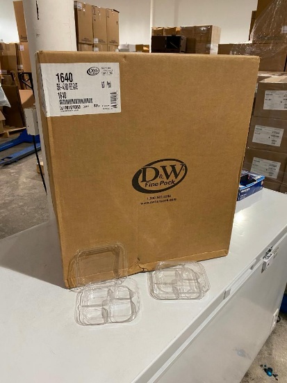 Sealed Box of 600, 2-Part Fruit & Deli Grab N Go Take Out Divided Containers, D&W Fine Pack No. 1640