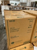 Sealed Box of 1,000 20oz Greenware Drink Cups, 20 Sleeves of 50, Clear Plastic, No Lids # GC20
