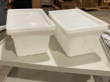 Lot of 2, Cambro 12in x 18in x 9in NSF 4.75 Gallon Plastic Food Storage Boxes w/ Lids