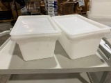 Lot of 2, Cambro 12in x 18in x 9in NSF 4.75 Gallon Plastic Food Storage Boxes w/ Lids