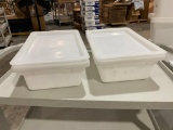 Lot of 2, Cambro 12in x 18in x 6in NSF 3 Gallon Plastic Food Storage Boxes w/ Lids