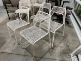 Lot of 4, Blue Dot White Hot Mesh Metal Chairs, Color: White Hot