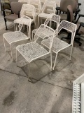 Lot of 4, Blue Dot White Hot Mesh Metal Chairs, Color: White Hot