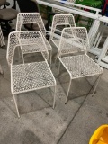 Lot of 4, Blue Dot White Hot Mesh Metal Chairs, Color: White Hot