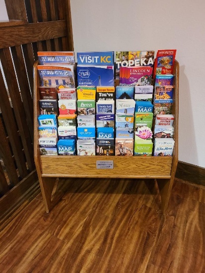 7-Tier Wooden Brochure Stand 33" x 38" x 16"