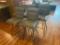 5 Swivel Bar Stools, Iron Frame and Padded Vinyl Seat/Backs
