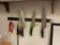 Magnetic Knife Rack w/ 4 Kitchen Knives, 1 Sharpener