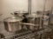 Set of 3 Stainless Steel Aluminum Clad Vigor NSF Cookware - 6qt. 8qt Sauce Pans & 12qt Stock Pot