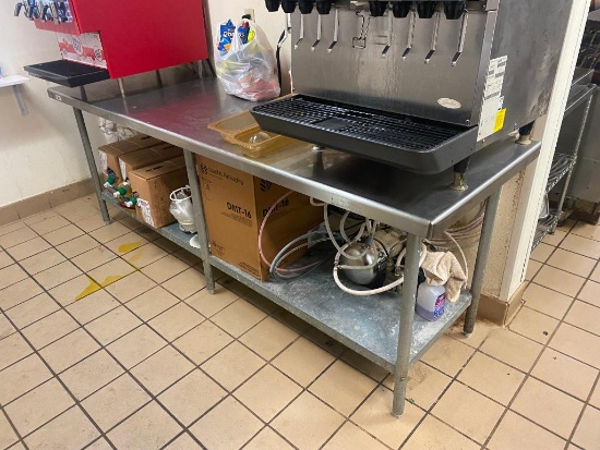 Stainless Steel Prep Table w/ Lower Shelf 96in x 30in x 36in H