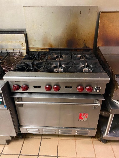 Wolf 6-Burner Gas Range / Oven on HD Casters