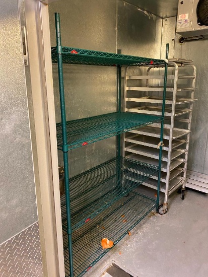 Lot of 5 HD Green Epoxy NSF Dunnage Storage Shelving Racks, 2 Dunnage Racks
