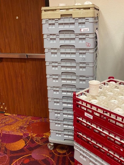 285 - 8oz Soup Cups, Vertex Ivory China Soup Cups, 10 Racks of 20, 1 Rack of 16