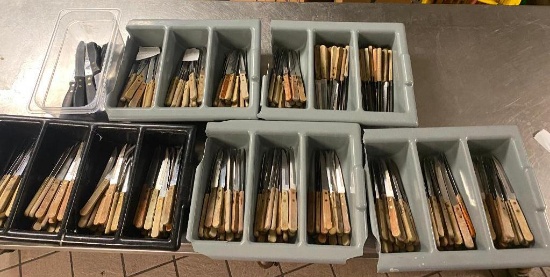300 Wood Handle Steak Knives, 15 Plastic Handled Steak Knives