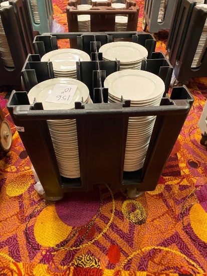 Restaurant China & Dish Caddy, 150+ - 10in Platters / Plates w/ Caddy & Caddy Cover