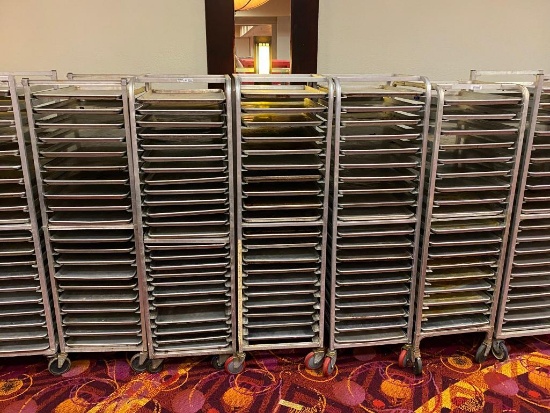 5 - Mobile Sheet Pan Racks w/ 100 Full Size Sheet Pans