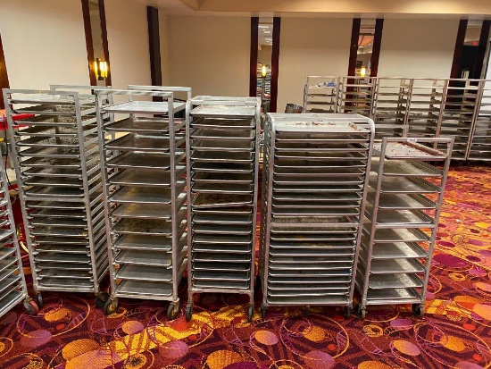 5 - Mobile Sheet Pan Racks w/ 90 Full Size Sheet Pans