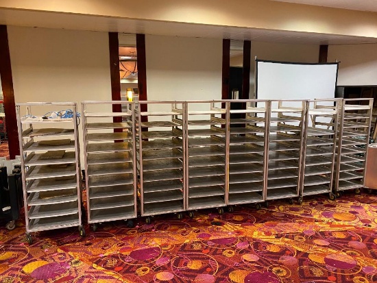 8 - Mobile Racks / Sheet Pan Racks, Each w/ a Full Shelf, 10 Shelves / Unit