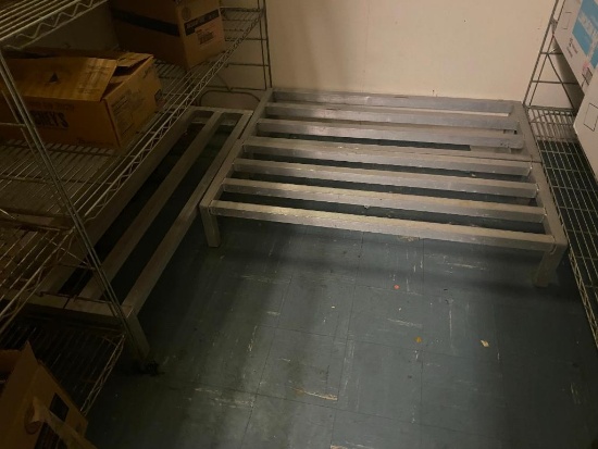 Lot of 5 Aluminum Dunnage Racks, (4) 48in x 18in x 8in, (1) 48in x 12in x 20in