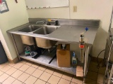 Eagle No. YT3072-1424-00 Stainless Steel 2 Compartment Sink, Prep Table & Edlund Commercial Can
