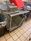 Stainless Steel Prep Table w/ Lower Shelf & Back Splash, 36in x 30in x 35in