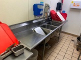 Eagle Stainless Steel 3-Compartment Sink w/ Spray Want & Faucet 102in x 28in x 38in 14in D Sink