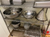 Large Stainless Steel Nesting Bowls, Colander, Strainer, Largest Bowl is 22in