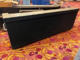 Custom Mobile Bar, 10 Ft, Ceramic Top, Wood Framed, 2 Ice Bins, On Casters, Black Front, Storage