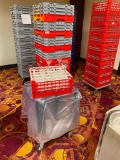 200 Wine Glasses, 10oz, 8 Racks of 25/Rack w/ Glass Rack Dolly