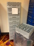 225 12 oz Goblet Glasses / Water Glasses, 9 Racks of 25 w/ Glass Rack Dolly