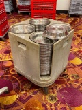 300 Plate Covers & Mobile Storage Caddy , 11-1/2in Round Plate Cover - 2-1/2in H, Stainless Steel w/