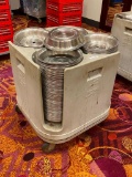 300 Plate Covers & Mobile Storage Caddy , 11-1/2in Round Plate Cover - 2-1/2in H, Stainless Steel w/