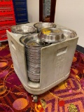 300 Plate Covers & Mobile Storage Caddy , 11-1/2in Round Plate Cover - 2-1/2in H, Stainless Steel w/