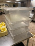 Lot of 4 - Full Size Cambro Food Containers w/ Lids, (3) 8.75 Gallon, (1) 12.5 Gallon
