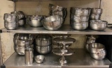 30 Double Wall Insulated Mirrored Stainless Steel Serving Bowls, 5.5in to 14in w/ 4 Appetizer Stands