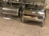 Lot of 7 - Full Size Stainless Steel Roll-Top Hotel Chafer / Chafing Pans w/ Pans