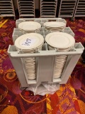 Restaurant China & Dish Caddy, 290 - 11in Platters / Plates w/ 2 Caddys & Caddy Covers