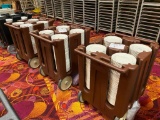 Restaurant China & Dish Caddys, 600 - 8in Vertex Plates / Platters w/ 3 Dish Caddy & Caddy Covers