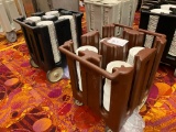 Restaurant China & Dish Caddys, 400 - 7in Vertex Plates / Platters w/ 2 Dish Caddy & Caddy Covers